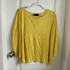 EUC Hatch Linen Long Sleeve Tee in Canary